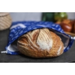 Fehér alapon kék virágos frissentartó kenyeres zsák S