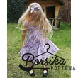 Kislány nyári ruha, virágmintás, halványlila, Borsika Portéka