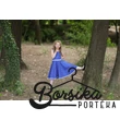Középkék, tulipános_kékfestő, pörgős, lány, nyári ruha, Borsika Portéka