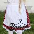 Bordó színű, apró virágos, pirosfestő mintájú néptáncos szoknya (NEM pörgős, 150 cm körben)