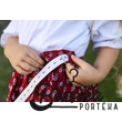 Bordó színű, apró virágos, pirosfestő mintájú néptáncos szoknya (NEM pörgős, 150 cm körben)