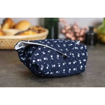 Sötétkék, tulipános textil újraszalvéta