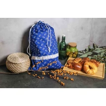 Királykék alapon kisvirágos mintás frissentartó kenyeres zsák S