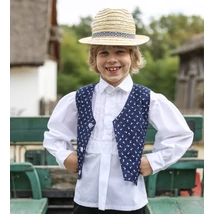 Borsika Portéka -Sötétkék tulipános kékfestő mintájú mellény