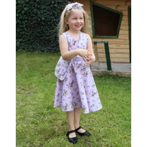 Kislány nyári ruha, virágmintás, halványlila, Borsika Portéka
