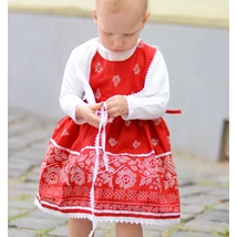 Bordűrös pirosfestő mintájú lány ruha Bordűrös pirosfestő mintájú lány ruha