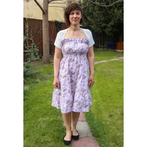 Nyári ruha, virágmintás, halványlila