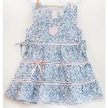 Kék-rózsaszín, apró virágos nyári lány ruha