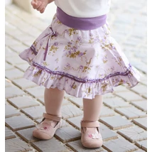 Lila, nagy virágos, nyári pörgős szoknya