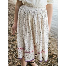 Borsika Portéka - MÁLYVA APRÓ VIRÁGOS, PÖRGŐS NÉPTÁNCOS SZOKNYA, VAJSZÍNŰ ALAPON, GYERMEK NŐI