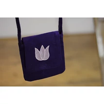 Padlizsánlila, kordbársony táska mályva tulipánnal Padlizsánlila, kordbársony táska mályva tulipánnal