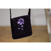 Padlizsánlila, kordbársony táska lila hímzéssel