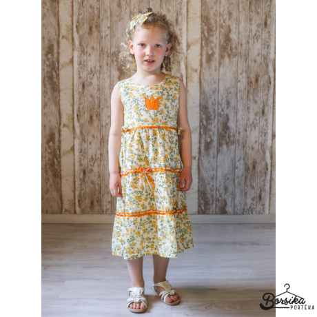 Sárga, apró virágos nyári ruha